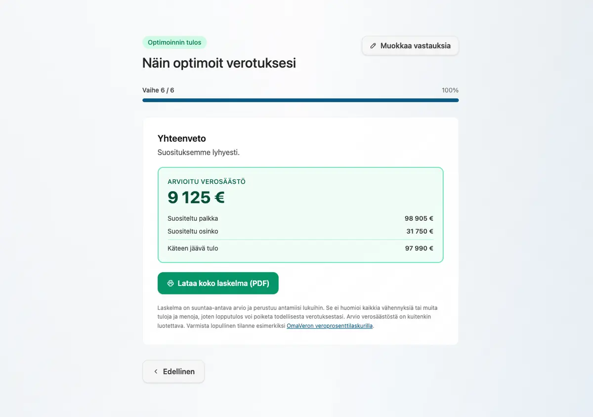 [Tapausesimerkki] Yrittäjä Emma säästi 9 125 € veroja
